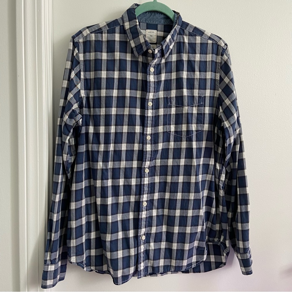 GAP Cotton Poplin Plaid Shirt